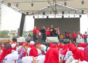 Keseruan Emak-Emak Mesuji Senam Bareng Pasangan Ardjuno