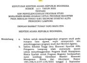 Selamat, STIES ALIFA Pringsewu Resmi Miliki Program Magister Bisnis Syariah