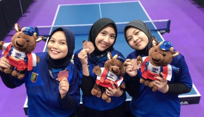 Tim Tenis Meja Beregu Putri Lampung Raih Medali Perunggu di Pornas Korpri XVII 2025