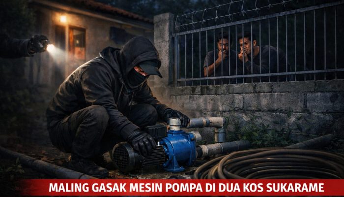 Dua Rumah Kos di Sukarame Disatroni Maling, Mesin Pompa Air Raib