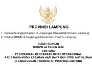 Jelang Idul Fitri, Pemprov Lampung Keluarkan SE Soal Randis dan Gratifikasi